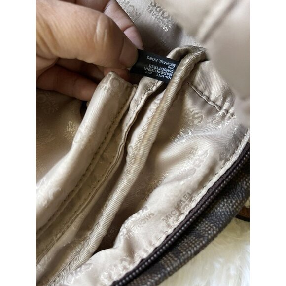 Michael Kors Leather Studded Monogram Backpack - Picture 2 of 11